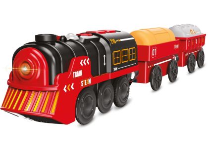 Sparkys BABU vláčky - RC Parní vlak - červený (se zvuky, světly a kouřovými efekty)