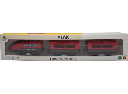 Sparkys BABU vláčky - Vlak Hasiči s vagóny na baterie