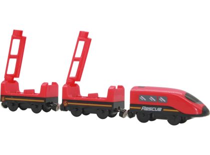Sparkys BABU vláčky - Vlak Hasiči s vagóny na baterie