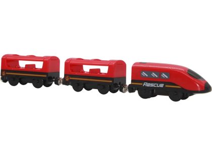 Sparkys BABU vláčky - Vlak Hasiči s vagóny na baterie