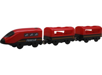 Sparkys BABU vláčky - Vlak Hasiči s vagóny na baterie