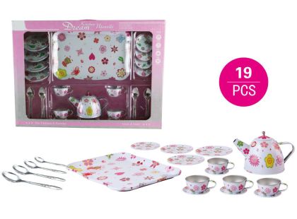 Sparkys Čajová plechová sada s potiskem 19 dílná bílá