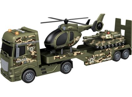 Sparkys CITY SERVICE CAR - 1:12 Vojenský tahač s vrtulníkem a tankem