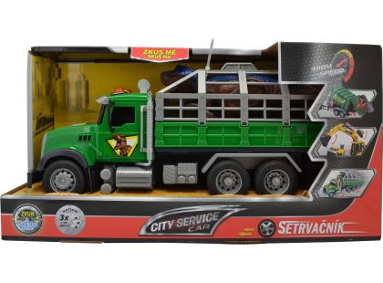 Sparkys CITY SERVICE CAR - 1:14 - Nákladní auto na přepravu dinosaurů (se zvukem, světly a dalšími funkcemi)