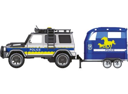 Sparkys CITY SERVICE CAR - 1:14 - Policejní auto s přívěsem a koněm (se zvukem a světly)