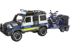 Sparkys CITY SERVICE CAR - 1:14 - Policejní auto s přívěsem a motorkou (se zvukem a světly)