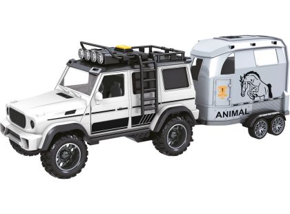 Sparkys CITY SERVICE CAR - 1:14 - Terénní vozidlo s přívěsem a koněm (se zvukem a světly)