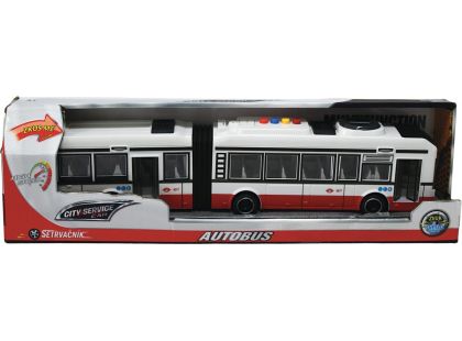 Sparkys CITY SERVICE CAR - 1:16 Kloubový autobus - červený na setrvačník se zvuky