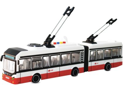 Sparkys CITY SERVICE CAR - 1:16 Kloubový trolejbus - červený na setrvačník se zvuky
