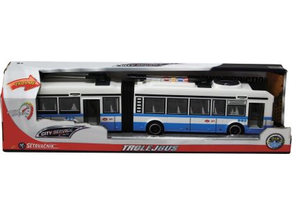 Sparkys CITY SERVICE CAR - 1:16 Kloubový trolejbus - modrý na setrvačník se zvuky