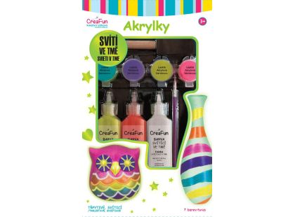 Sparkys CreaFun - Svítící akrylové barvy 7 barev