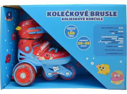 Sparkys Dětské svítící kolečkové brusle - Červené (vel. 26-30)