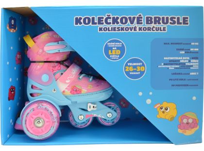 Sparkys Dětské svítící kolečkové brusle - Růžové (vel. 26-30)