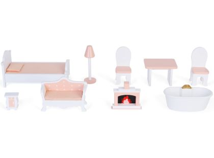 Sparkys Dřevěný dům pro panenky Leia s 10 doplňky