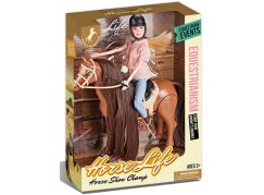 Sparkys Jezdecký hnědý kůň na baterie se zvuky + jezdkyně