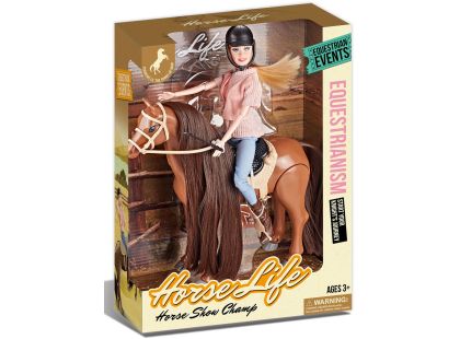 Sparkys Jezdecký hnědý kůň na baterie se zvuky + jezdkyně