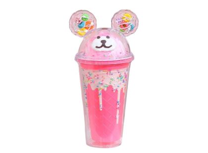 Sparkys Kelímek s víčkem a brčkem Medvídek 480ml růžový