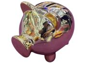 Sparkys Keramická pokladnička Prasátko pozlacené