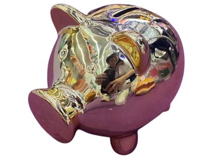 Sparkys Keramická pokladnička Prasátko pozlacené