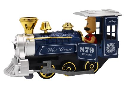 Sparkys Kovová Lokomotiva se zvukem a světlem tm. modrá