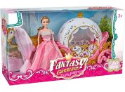 Sparkys Magický kočár růžový s Pegasem a panenkou - světlo, zvuk