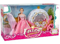 Sparkys Magický kočár růžový s Pegasem a panenkou - světlo, zvuk