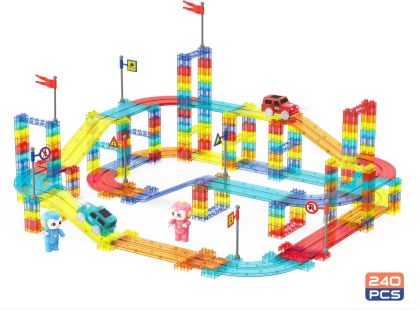 Sparkys Magnetická závodní dráha 240 ks + elektrické auto