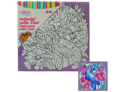 Sparkys Malování na plátno - Papoušek 30 x 30 cm