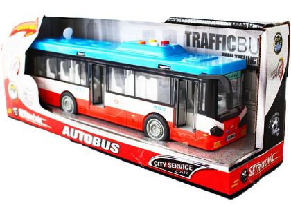 Sparkys Městský autobus na setrvačník s osvětlením a zvukem - červený