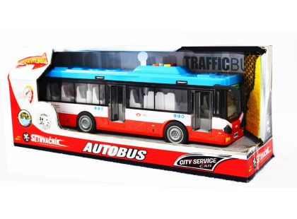 Sparkys Městský autobus na setrvačník s osvětlením a zvukem - červený