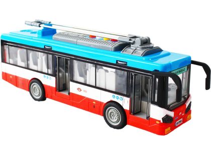 Sparkys Městský trolejbus na setrvačník s osvětlením a zvukem - červený