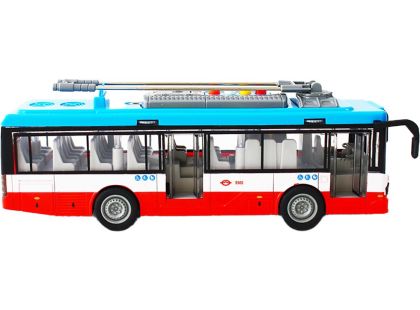 Sparkys Městský trolejbus na setrvačník s osvětlením a zvukem - červený
