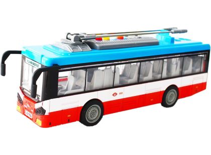 Sparkys Městský trolejbus na setrvačník s osvětlením a zvukem - červený
