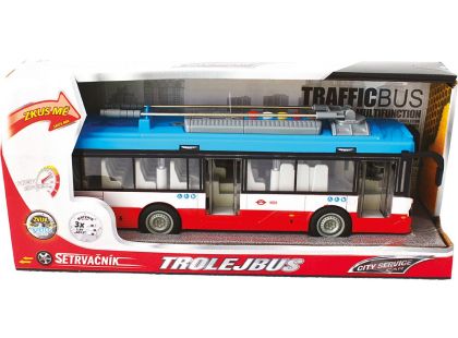 Sparkys Městský trolejbus na setrvačník s osvětlením a zvukem - červený