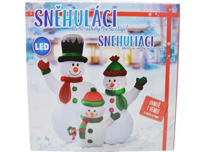 Sparkys Nafukovací svítící rodina sněhuláků 153 cm