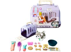 Sparkys Plyšový mazlíček v přepravce - sada 15 ks fialová