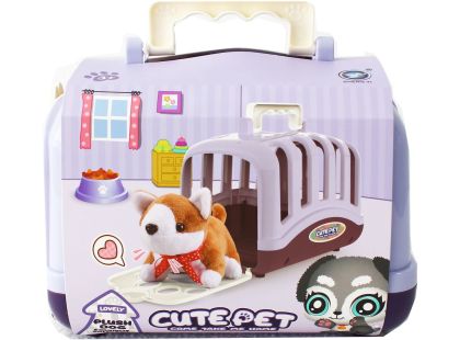 Sparkys Plyšový mazlíček v přepravce - sada 15 ks fialová