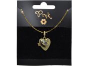 Sparkys Pozlacený řetízek s přívěskem s otevíracím SRDCEM