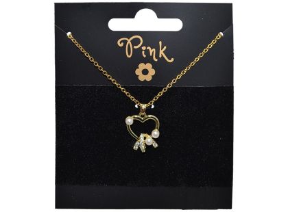 Sparkys Pozlacený řetízek s přívěskem SRDCE a PERLY