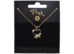 Sparkys Pozlacený řetízek s přívěskem SRDCE a PERLY