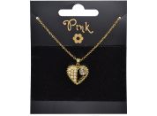 Sparkys Pozlacený řetízek s přívěskem SRDCE LÁSKA s PERLY