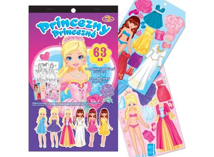Sparkys Samolepky oblečení + omalovánky PRINCEZNY
