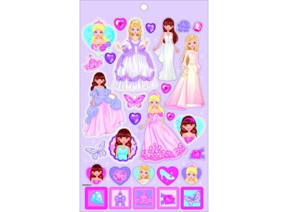 Sparkys Samolepky oblečení + omalovánky PRINCEZNY