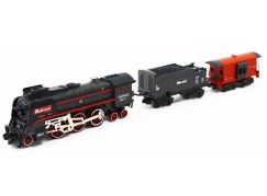 Sparkys SET Elektrická vláčkodráha - Parní lokomotiva s kouřem, světlem a zvukem na baterie 68 ks