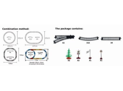 Sparkys Set železnice - Parní lokomotiva s vagóny a příslušenstvím