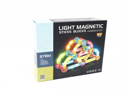 Sparkys Svítící magnetická stavebnice 52 ks