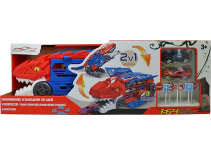 Sparkys Transformující se dinosaurus 2v1 garáž s katapultem