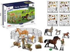 Sparkys Zvířátka z farmy - Sada s koňmi a výběhem 4 druhy V1