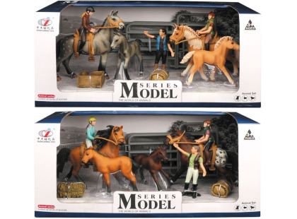 Sparkys Zvířátka z farmy - Set koní s jezdcem a příslušenstvím 2 druhy