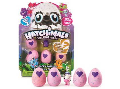 Spin Master Hatchimals sběratelská zvířátka ve vajíčku čtyřbalení s bonusem S2 Růžový dráček